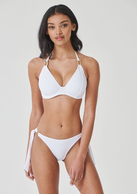 Ines Halter Bikini Top by Miss Mandalay, Khaki, Halterneck Bikini