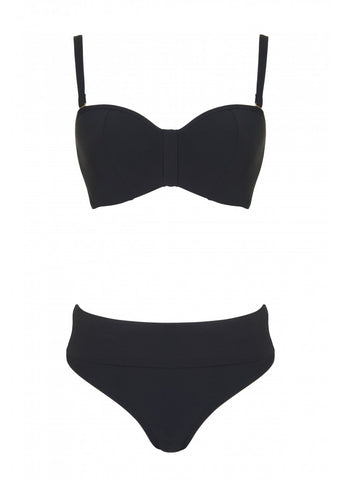 Fuller Bust Icon Black Bandeau Bikini Top, D-G Cup Sizes