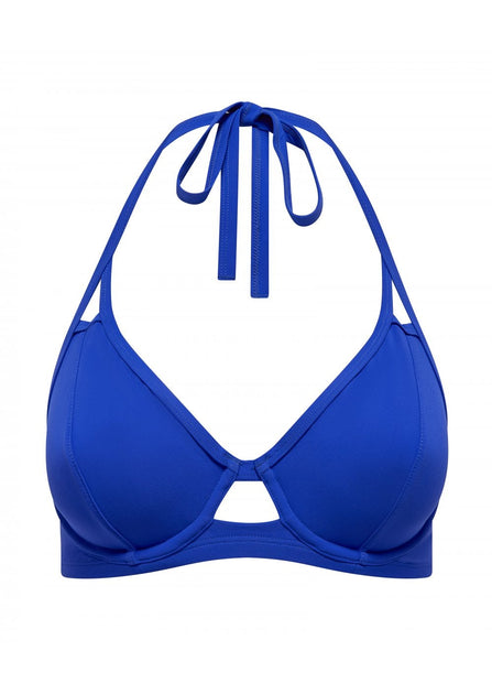 MISS MANDALAY SWIMWEAR ICON COBALT FULL BUST HALTER BIKINI TOP D