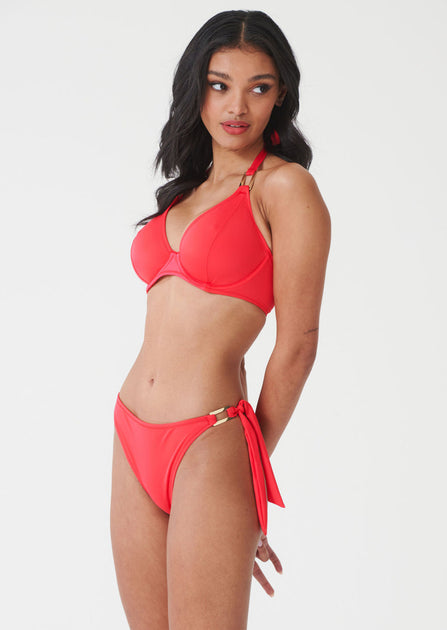 Miss Mandalay Swimwear - Boudoir Beach Hibiscus Red Tieside Bikini