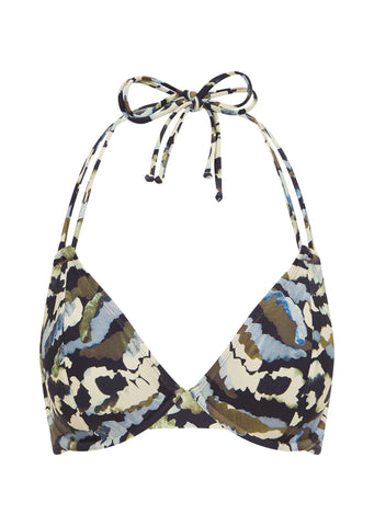 Adeje Earthy Underwired Halter Bikini Top, D-GG Cup Sizes, Recycled Fabric.