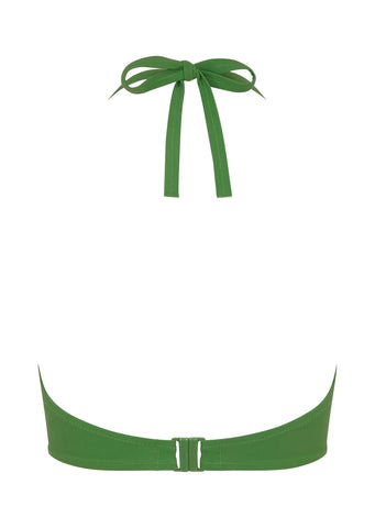 Fuller Bust Boudoir Beach Cactus Green Underwired Halter Bikini Top, D-GG Cup Sizes