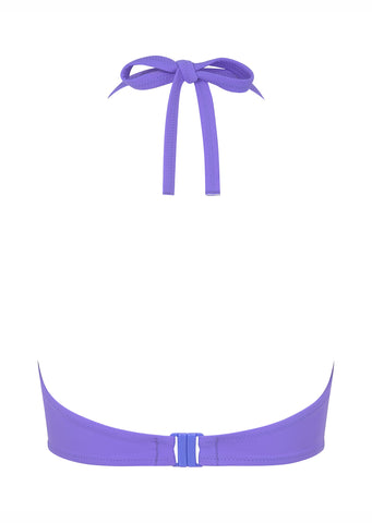 Fuller Bust Boudoir Beach Violet Underwired Halter Bikini Top, D-GG Cup Sizes