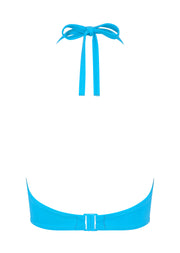 Fuller Bust Boudoir Beach Vivid Blue Underwired Halter Bikini Top, D-GG Cup Sizes