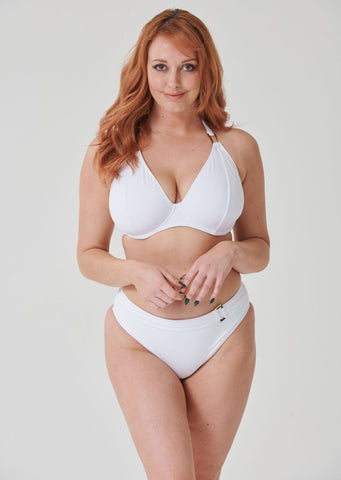 Miss Mandalay Swimwear - Boudoir Beach Ice White Halter Bikini