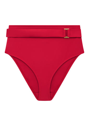 Boudoir Beach Crimson Red High Waist Bikini Brief