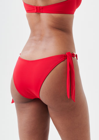 Boudoir Beach Crimson Red High Leg Tieside Bikini Brief