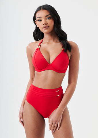 Boudoir Beach Crimson Red High Waist Bikini Brief