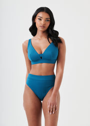 Christina Teal Non Wired Bikini Top, D-GG Cup Sizes, Recycled Fabric