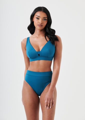 Christina Teal Non Wired Bikini Top, D-GG Cup Sizes, Recycled Fabric