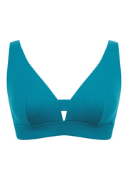 Christina Teal Non Wired Bikini Top, D-GG Cup Sizes, Recycled Fabric