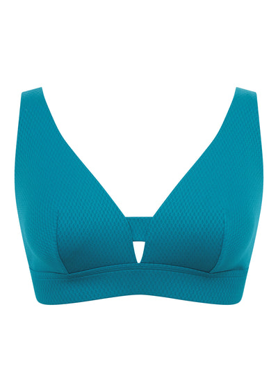 Christina Teal Non Wired Bikini Top, D-GG Cup Sizes, Recycled Fabric