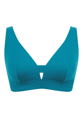 Christina Teal Non Wired Bikini Top, D-GG Cup Sizes, Recycled Fabric