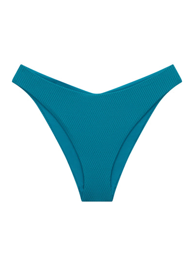 Christina Teal High Leg V Back Bikini Brief, Recycled Fabric