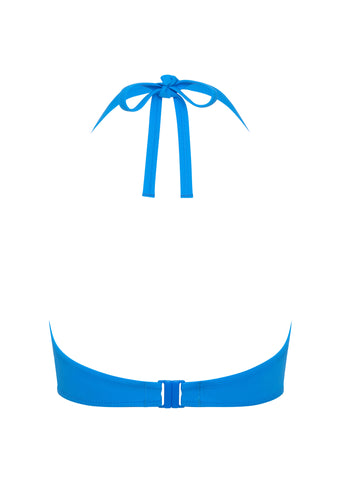 Fuller Bust Boudoir Beach Artic Blue Underwired Halter Bikini Top, D-H ...