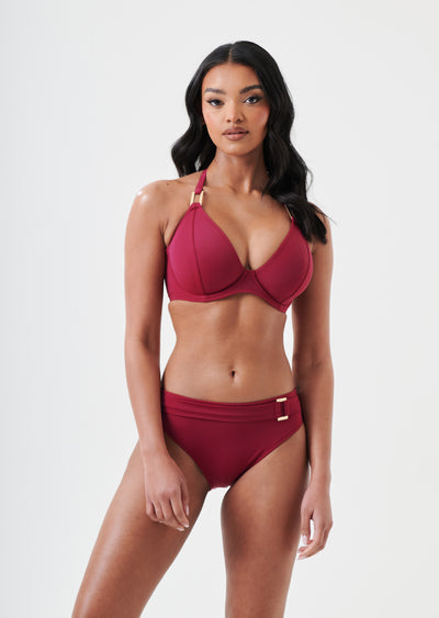 Boudoir Beach Wine  Belted Bikini Brief