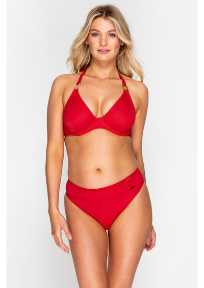 Boudoir Beach Crimson Red Belted Bikini Brief