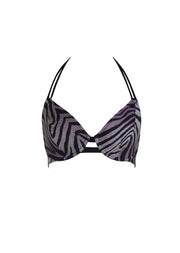 Fuller Bust Zambia Zebra Underwired Halter Bikini Top, D-GG Cup Sizes