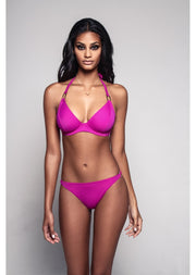 Fuller Bust Boudoir Beach Magenta Underwired Halter Bikini Top, D-GG Cup Sizes