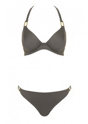 Fuller Bust Boudoir Beach Cedar Underwired Halter Bikini Top, D-GG Cup Sizes