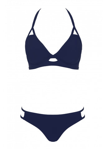 Fuller Bust Icon Navy Underwired Halter Bikini Top, D-GG Cup Sizes