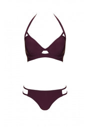 Fuller Bust Icon Maroon Underwired Halter Bikini Top, D-GG Cup Sizes