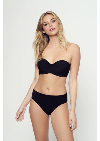 Fuller Bust Icon Black Bandeau Bikini Top, D-G Cup Sizes