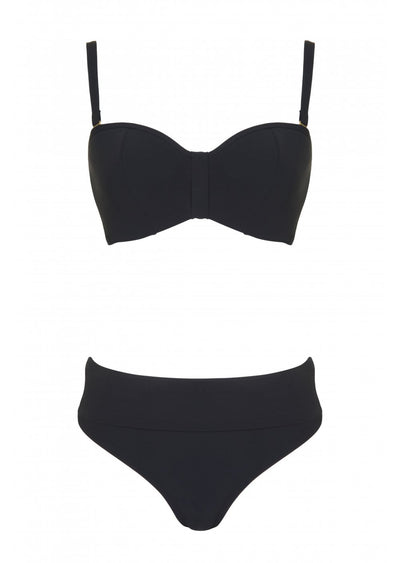 Fuller Bust Icon Black Bandeau Bikini Top, D-G Cup Sizes