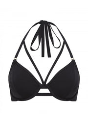 Fuller Bust Icon Black Underwired Strappy Bikini Top, D-GG Cup Sizes
