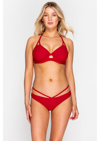 Fuller Bust Icon Red Underwired Halter Bikini Top, D-GG Cup Sizes