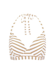 Fuller Bust Beachcomber Gold Stripe Underwired Halter Bikini Top, D-GG Cup Sizes