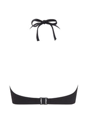 Fuller Bust Boudoir Beach Black Underwired Halter Bikini Top, D-GG Cup Sizes