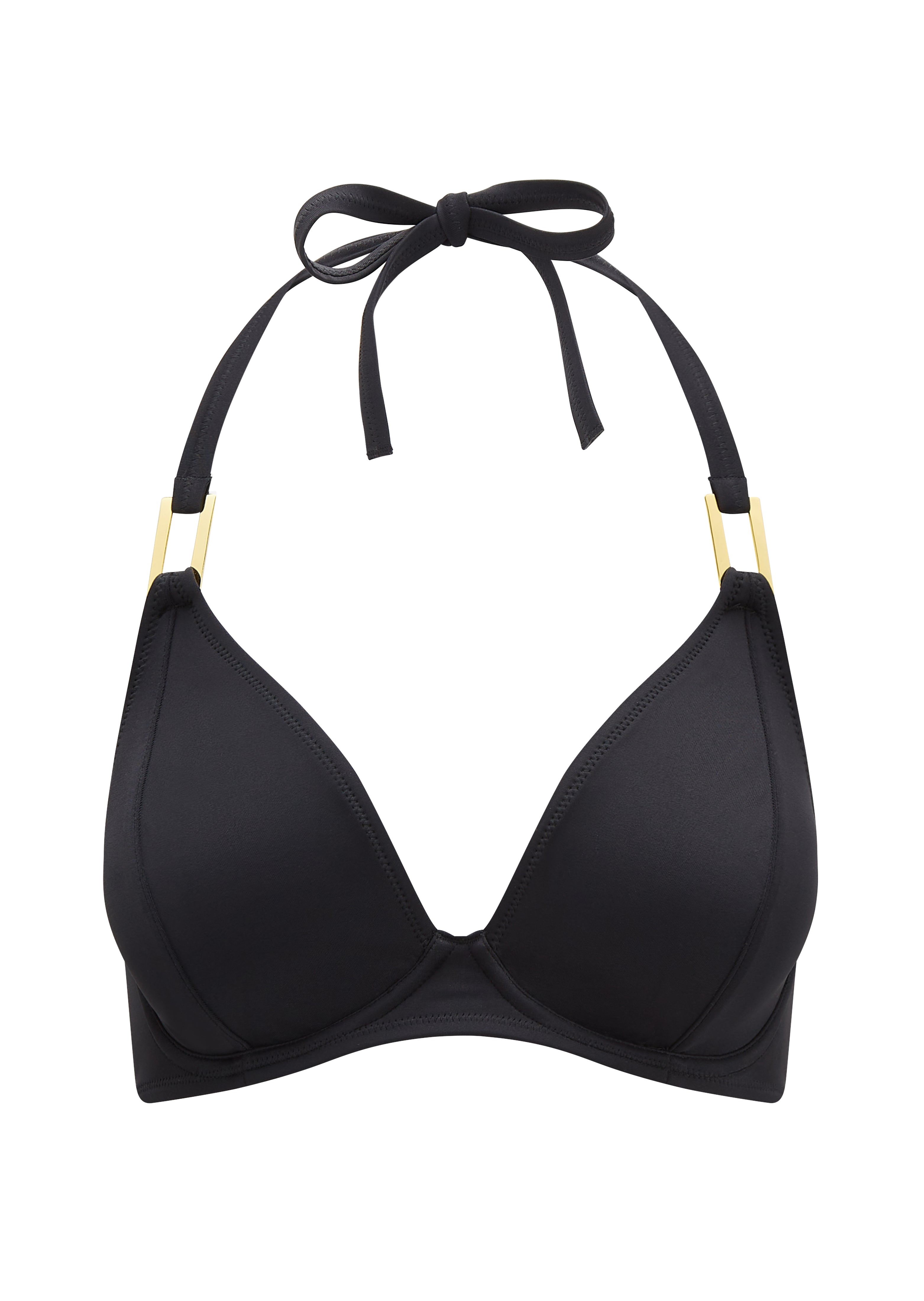 black underwire halter bikini top
