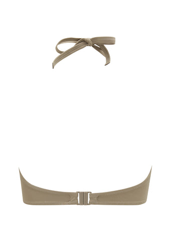 Fuller Bust Boudoir Beach Stone Underwired Halter Bikini Top, D-GG Cup Sizes