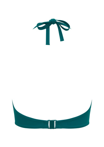 Fuller Bust Boudoir Beach Teal Underwired Halter Bikini Top, D-GG Cup Sizes