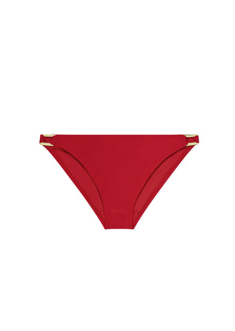 Miss Mandalay Swimwear - Boudoir Beach Hibiscus Red Tieside Bikini Briefs -  XS