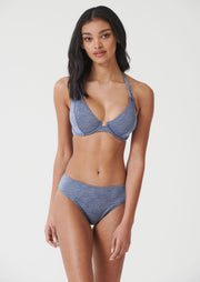 Blue Silver Deep Bikini Brief