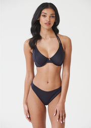 Christina Black Underwired Halter Bikini Top, D-GG Cup Sizes, Recycled Fabric