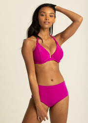 Fuller Bust Dune Magenta Underwired Halter Bikini Top, D-GG Cup Sizes