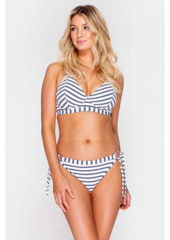 Fuller Bust Beachcomber Navy Stripe Underwired Halter Bikini Top, D-GG –  Miss Mandalay